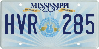 MS license plate HVR285