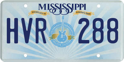 MS license plate HVR288