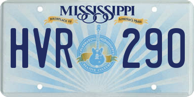 MS license plate HVR290
