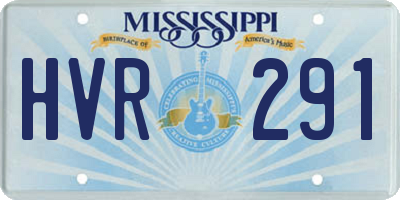 MS license plate HVR291