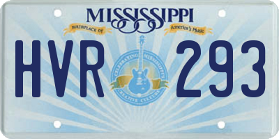 MS license plate HVR293