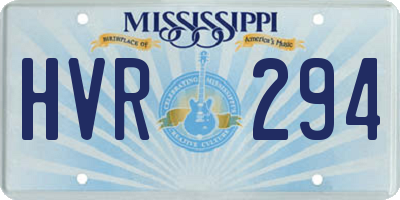 MS license plate HVR294