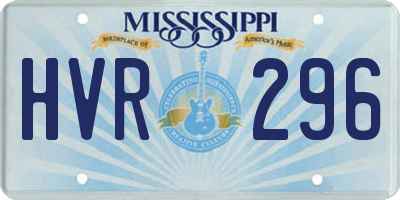 MS license plate HVR296