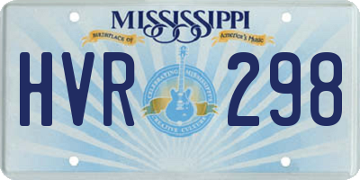 MS license plate HVR298