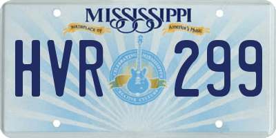 MS license plate HVR299