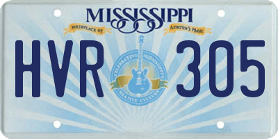 MS license plate HVR305