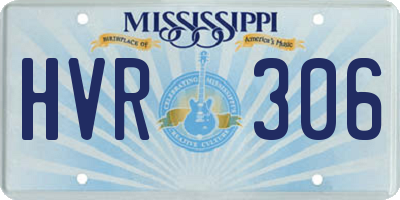 MS license plate HVR306