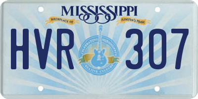 MS license plate HVR307