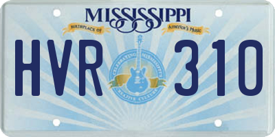 MS license plate HVR310