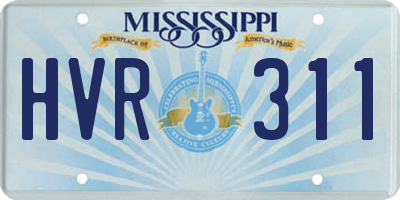 MS license plate HVR311