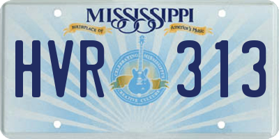 MS license plate HVR313