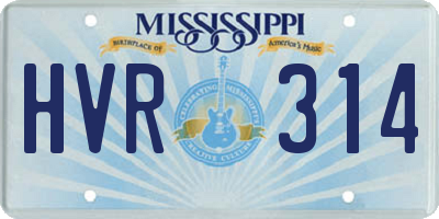 MS license plate HVR314