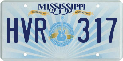 MS license plate HVR317