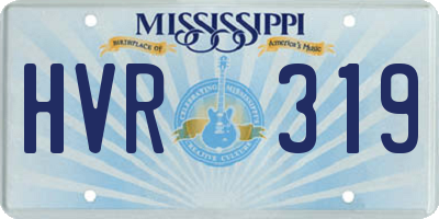 MS license plate HVR319