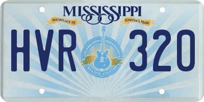 MS license plate HVR320