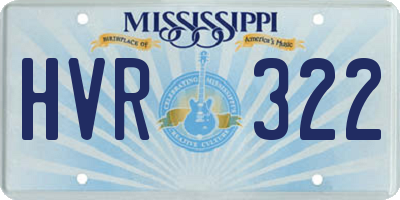 MS license plate HVR322