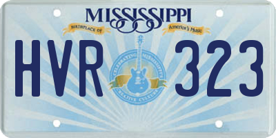 MS license plate HVR323