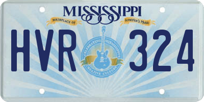 MS license plate HVR324