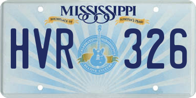 MS license plate HVR326