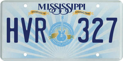 MS license plate HVR327