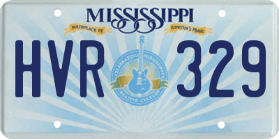 MS license plate HVR329