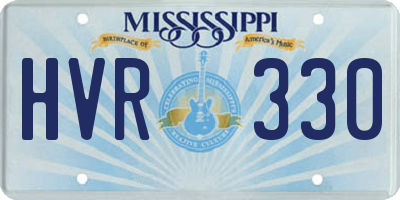 MS license plate HVR330