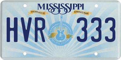 MS license plate HVR333