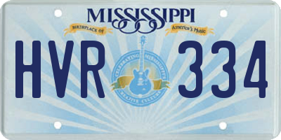 MS license plate HVR334