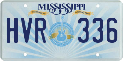 MS license plate HVR336