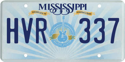 MS license plate HVR337