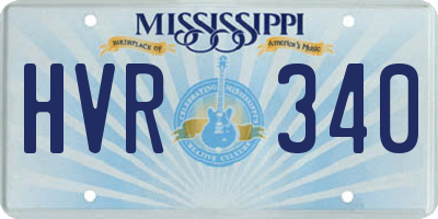 MS license plate HVR340