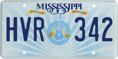 MS license plate HVR342