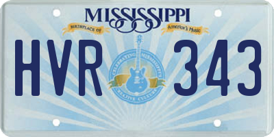 MS license plate HVR343