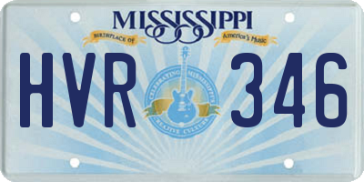 MS license plate HVR346