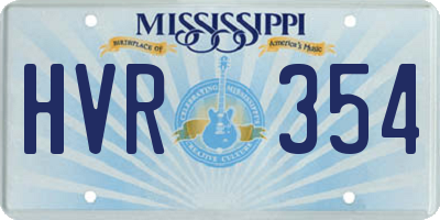 MS license plate HVR354