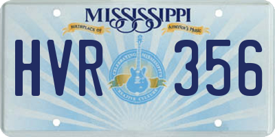 MS license plate HVR356