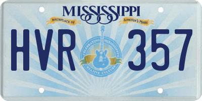 MS license plate HVR357