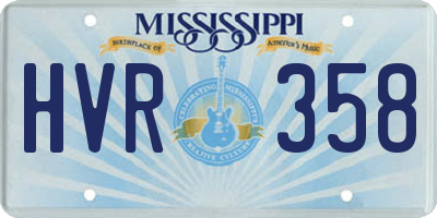 MS license plate HVR358