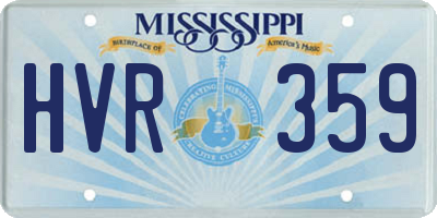 MS license plate HVR359