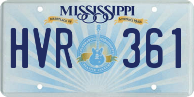 MS license plate HVR361