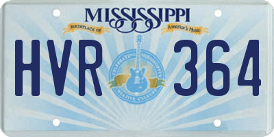 MS license plate HVR364