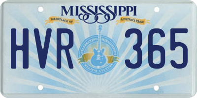 MS license plate HVR365
