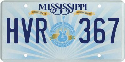 MS license plate HVR367