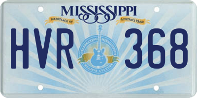 MS license plate HVR368