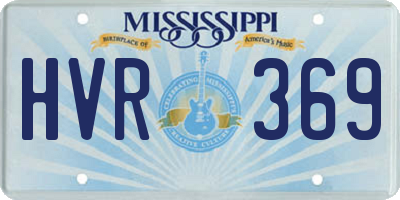 MS license plate HVR369