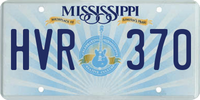 MS license plate HVR370