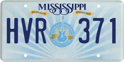 MS license plate HVR371