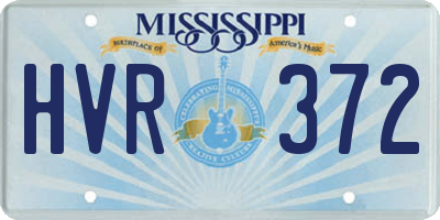 MS license plate HVR372