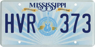 MS license plate HVR373