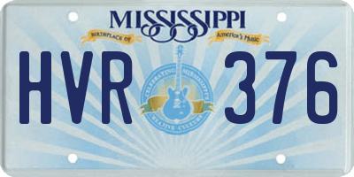 MS license plate HVR376